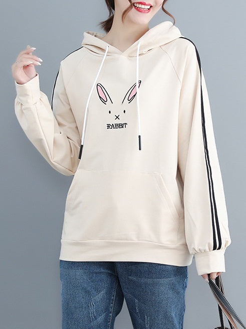 Malisa Rabbit Embroidery Hoody Pullover Sweater