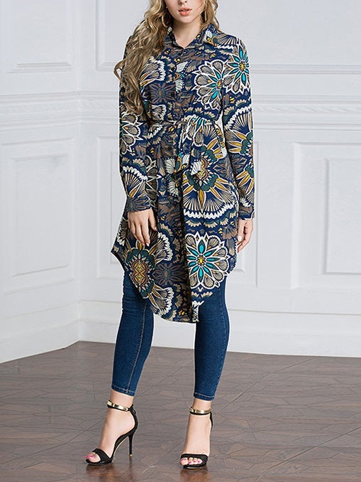 shirt dress long sleeve trendy islamic tops shirts and tunics (M-7XL) Kimberlin Printed Plus Size Hijab Muslim Tunic Final Clearance:This item cannot be returned or refunded Boho Cotton Maxi Dress title_Daphne