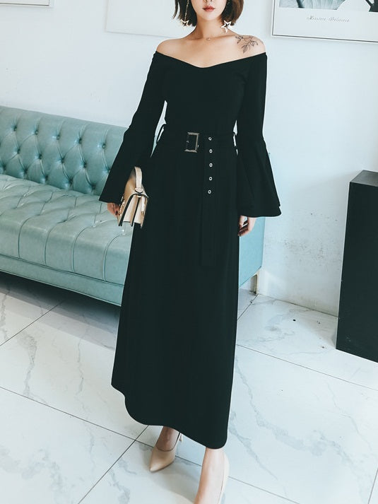 Mayim Off Shoulder Bell Sleeve Maxi Dress