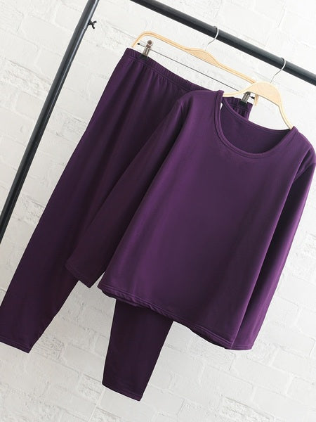 Malissa Fleece-inside Thermal Wear Top and Pants Set
