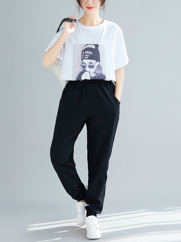 Otha Silver Shimmer Stripe Track Pants (EXTRA BIG SIZE)