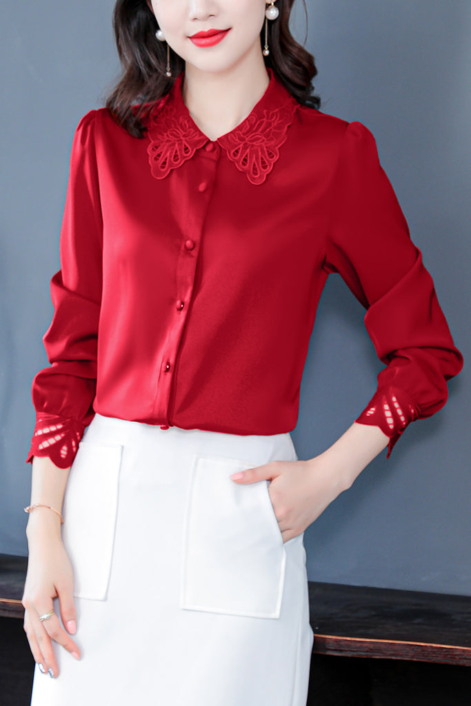 Formal on sale red blouse