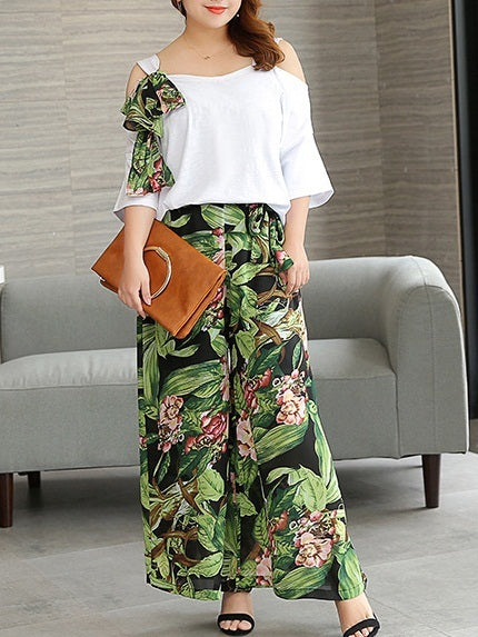 Mckinsley Chiffon Wide-leg Culottes (XL-4XL)