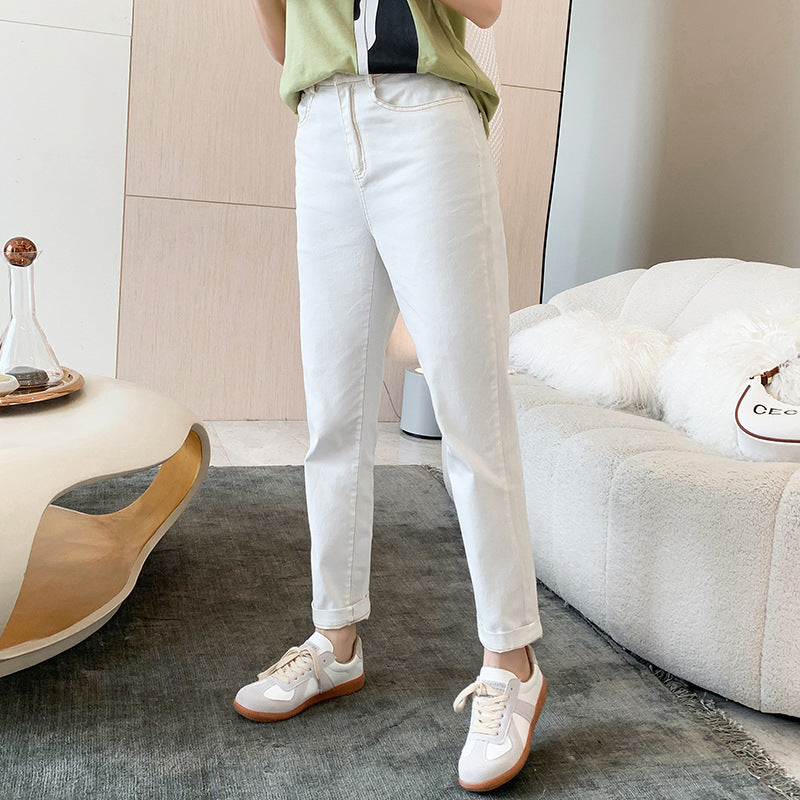 Plus Size White Casual Pants