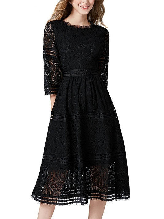 Magdalini Swing Lace Midi Dress