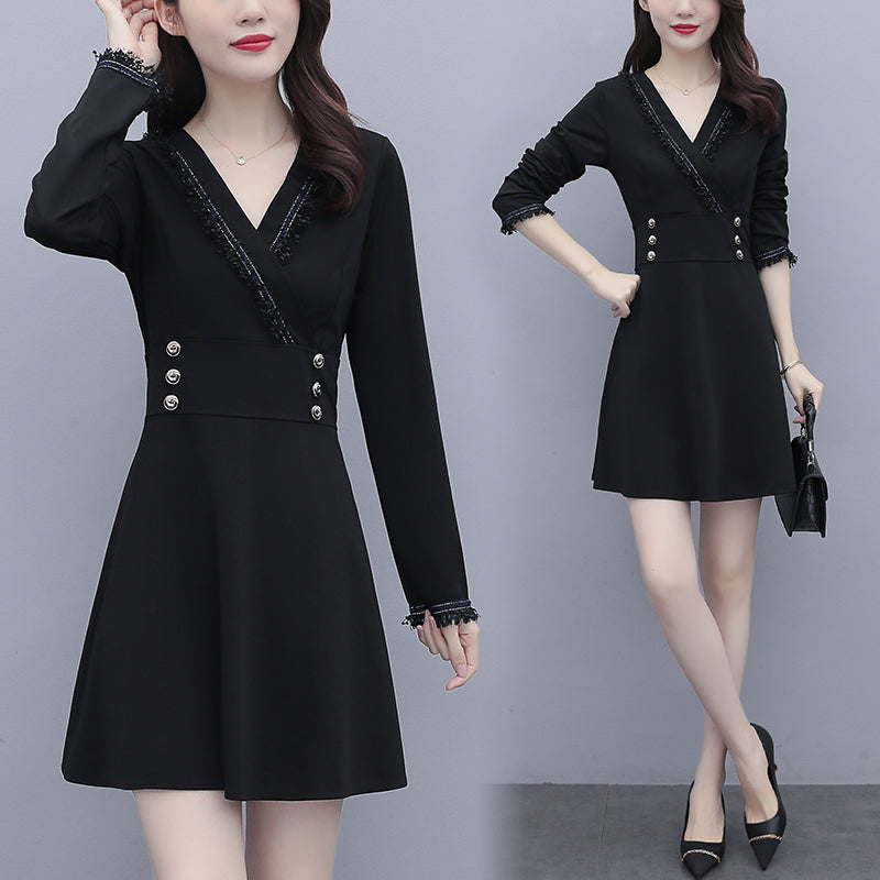 Kerrie Plus Size Tweed Wrap Long Sleeve Dress