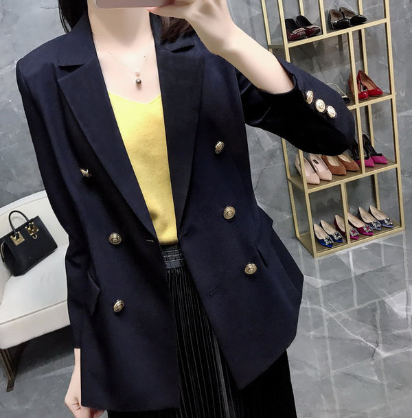 Kagome Plus Size Blue Nautical Formal Blazer