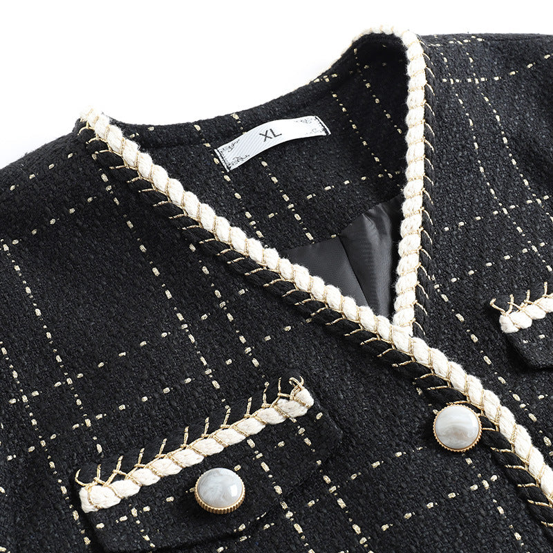 Kristiina Plus Size Chanel-Esque Tweed Jacket And Mini Skirt Set