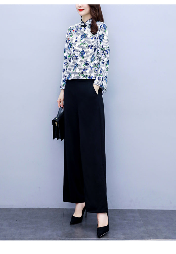 White chiffon palazzo sales pants plus size