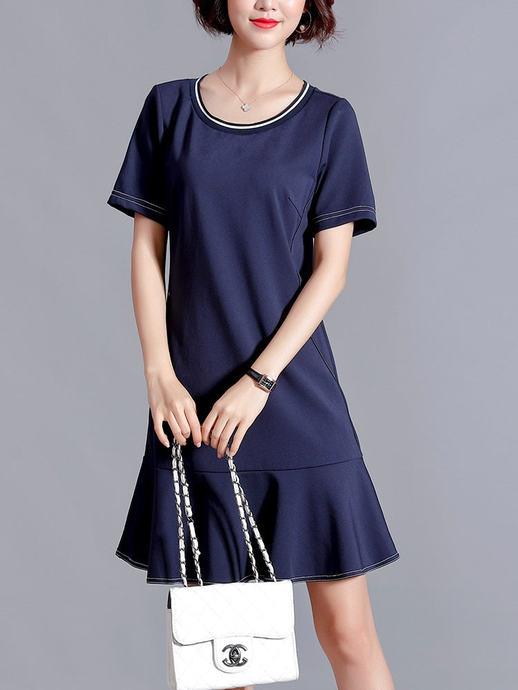 Robbin Blue Mermaid Hem S/S Dress
