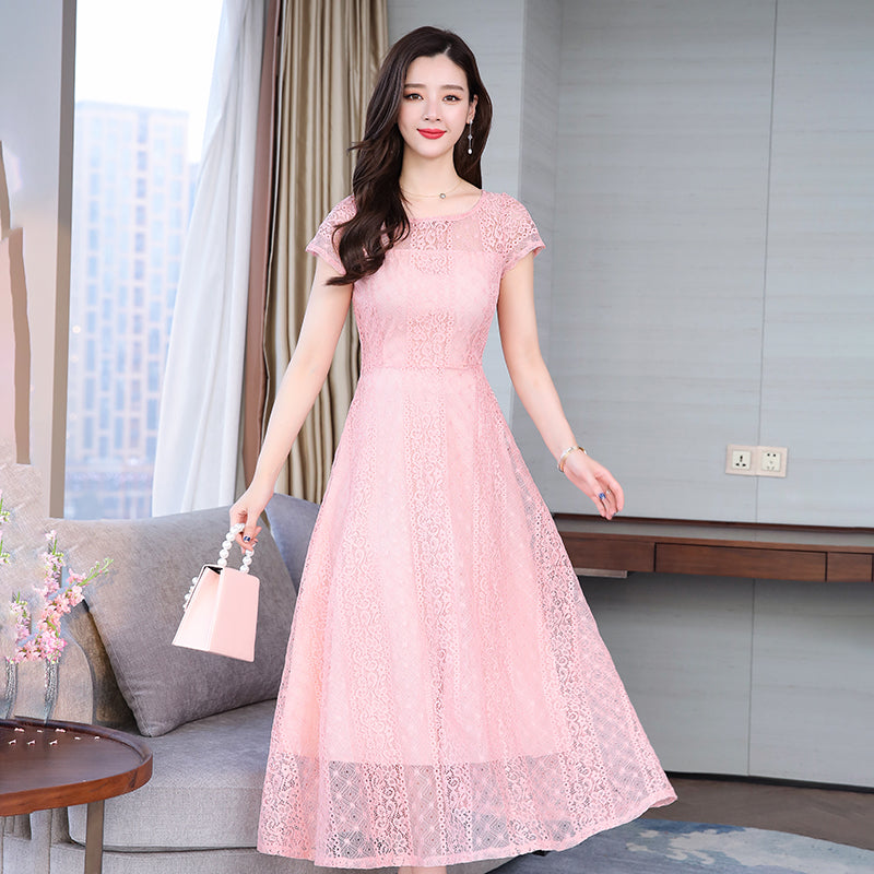 Plus Size Lace Swing Midi Dress – Pluspreorder