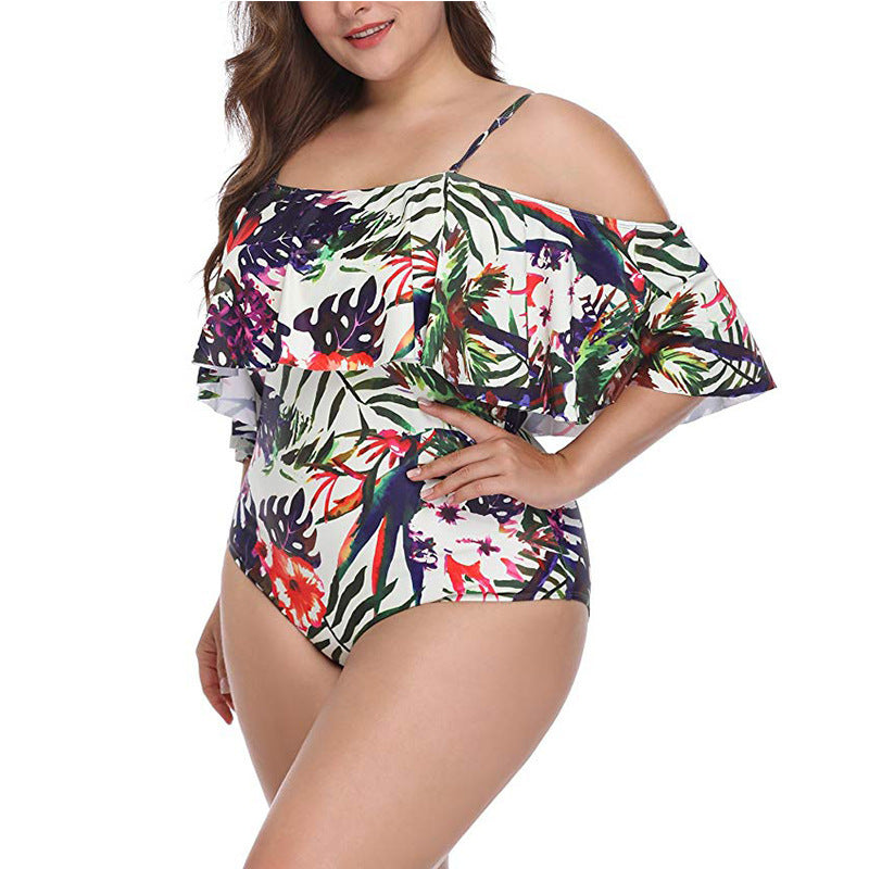 Off shoulder swimwear plus size top