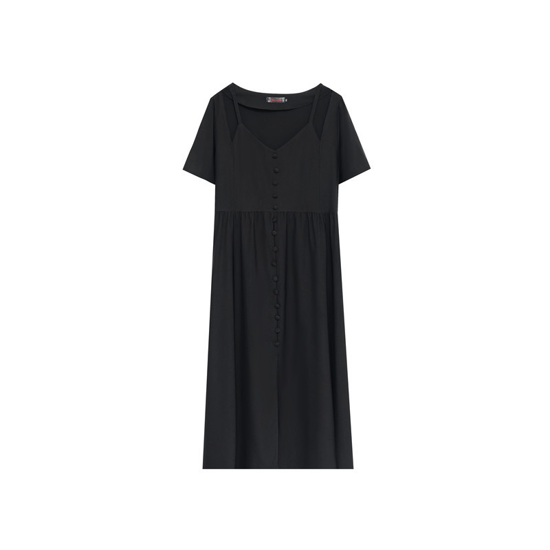 (3XL-8XL) Plus Size Exposed Shoulder Black Midi Dress (Extra Big Size ...