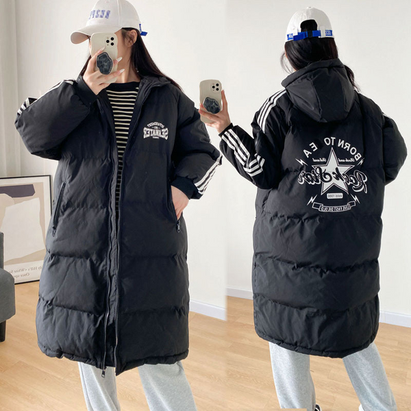 (3XL-9XL) Plus Size Black Padded Long Winter Jacket (Extra Big Size)