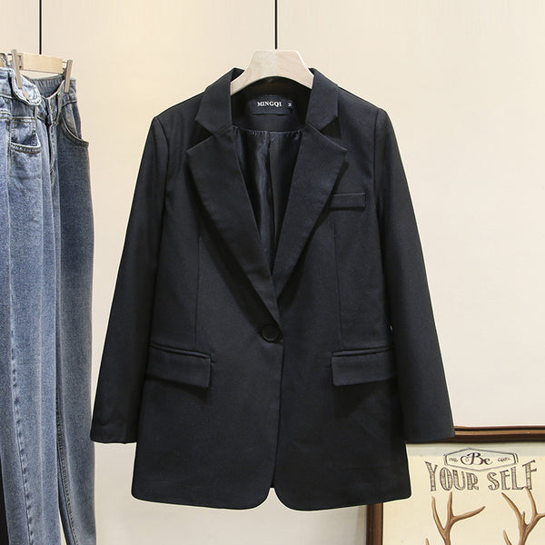 Yume Plus Size Black Button Blazer Jacket
