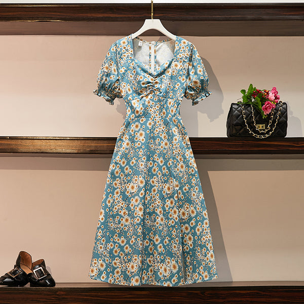 Jamee Plus Size Japanese Floral Midi Dress