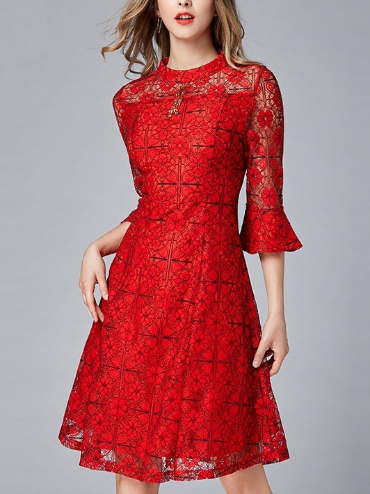 Mia Red Lace Dress
