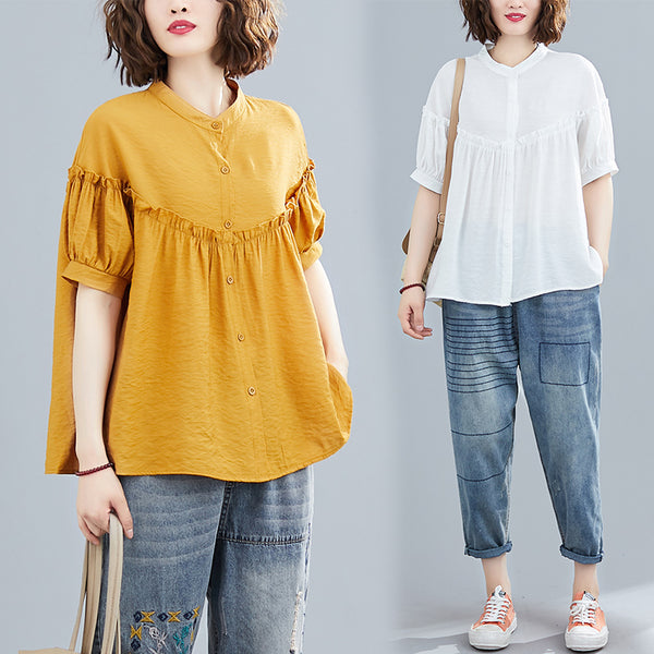 Plus Size Loose Babydoll Blouse