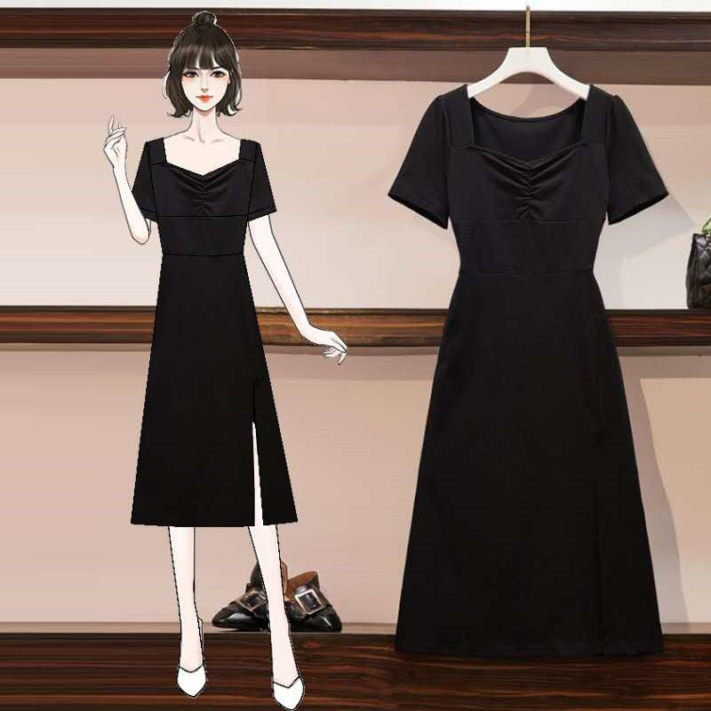 Hila Plus Size Black Midi Dress