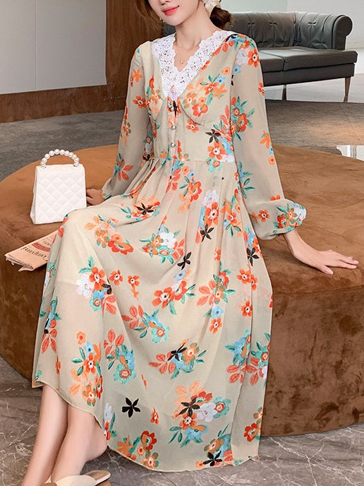 Liat Plus Size Korean Long Sleeve Midi Dress
