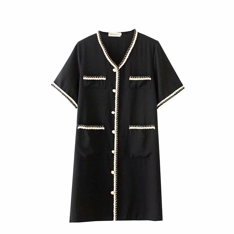 Kriti Plus Size Chanel-Esque Short Sleeve Dress