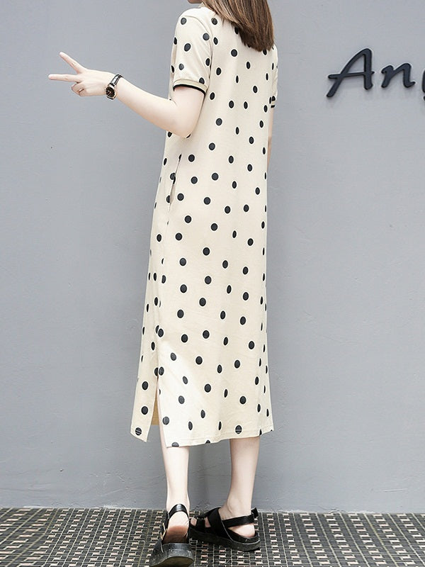 Ready Stock Black 3XL *1) Vasanti Plus Plus Size Polka Dots Side Slit Pluspreorder Ready Stock Black 3XL *1) Vasanti Plus Plus Size Polka Dots Side Slit Pluspreorder