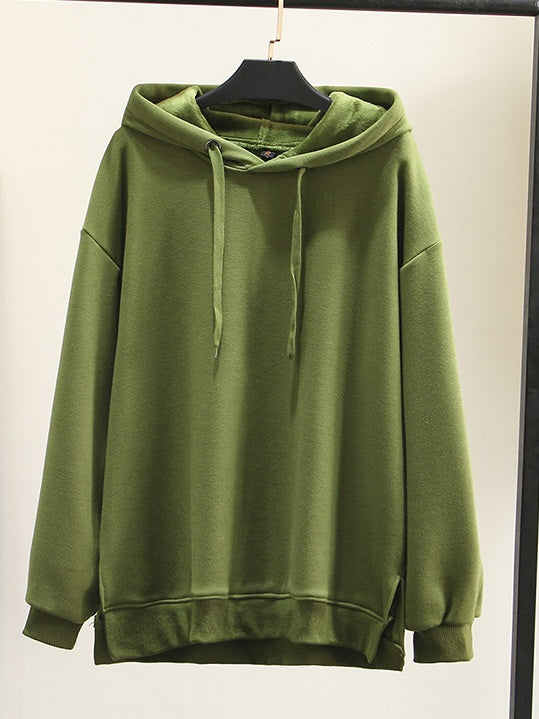 Stellita Plus Size Women's Winter Sweater Autumn Sweater Long Sleeve Top Hoody Fleece Inside (Green, Black)