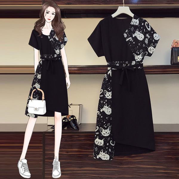 Jazzy Plus Size Japanese Inspired Midi Dress
