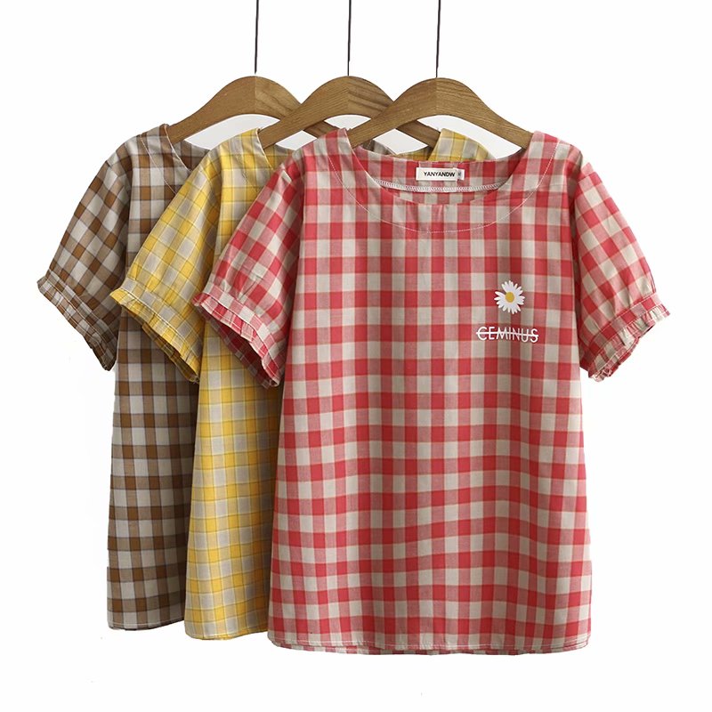 Krizia Plus Size Checked Sunflower Top