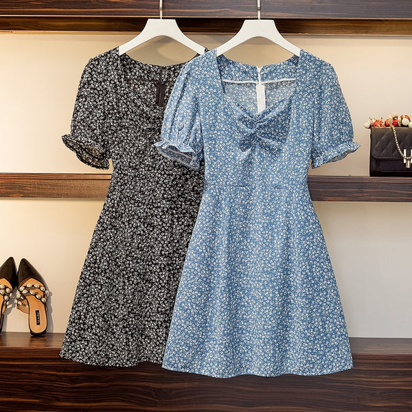 Latasha Plus Size Square Neck Floral Dress