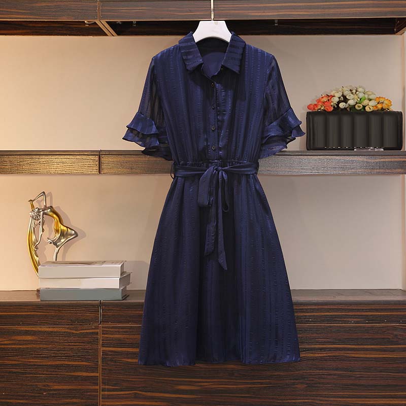 Janaya Plus Size Stripes Blue Shirt Dress