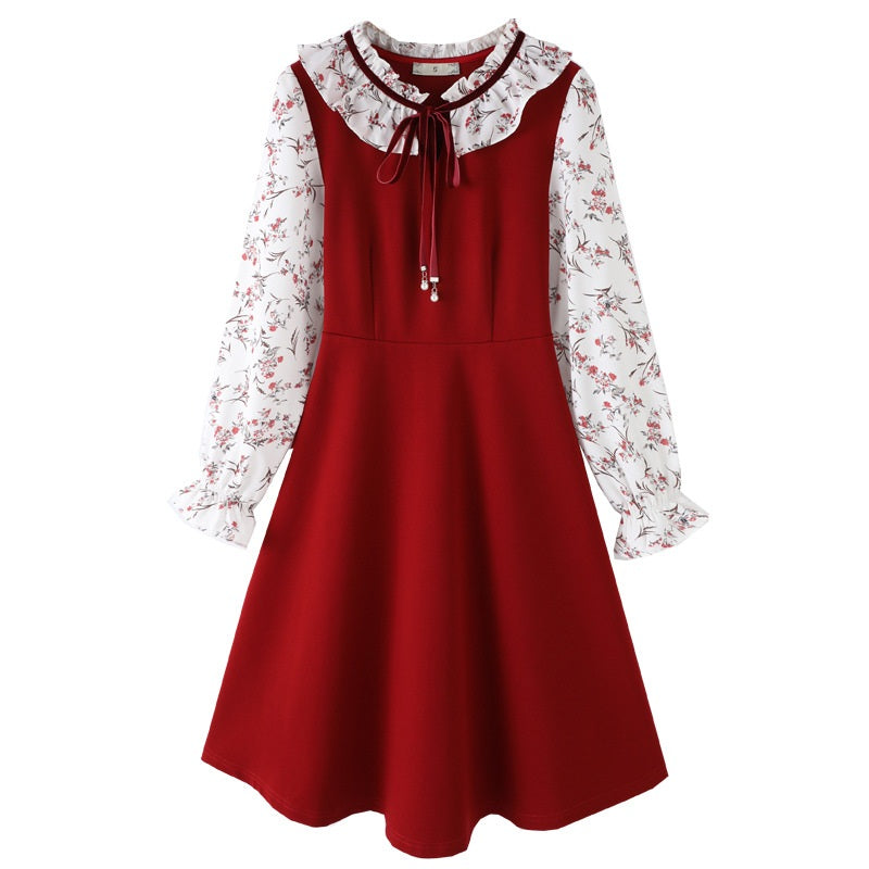 Laylah Plus Size Red Floral Long Sleeve Dress