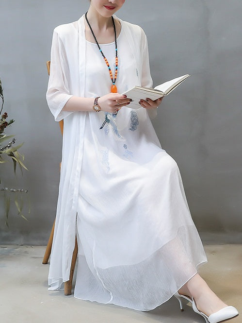 White linen plus sales size maxi dress