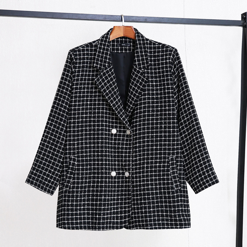 (4XL-10XL) Plus Size Black Tweed Blazer Jacket (EXTRA BIG SIZE)