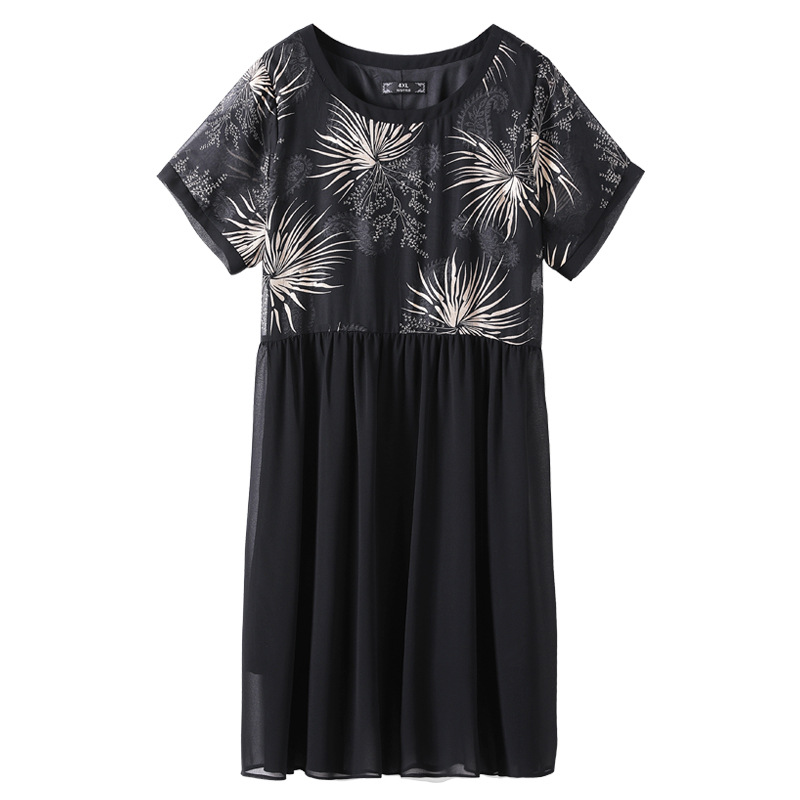 (4XL-10XL) Plus Size Short Sleeve Layer Chiffon Dress (EXTRA BIG SIZE ...