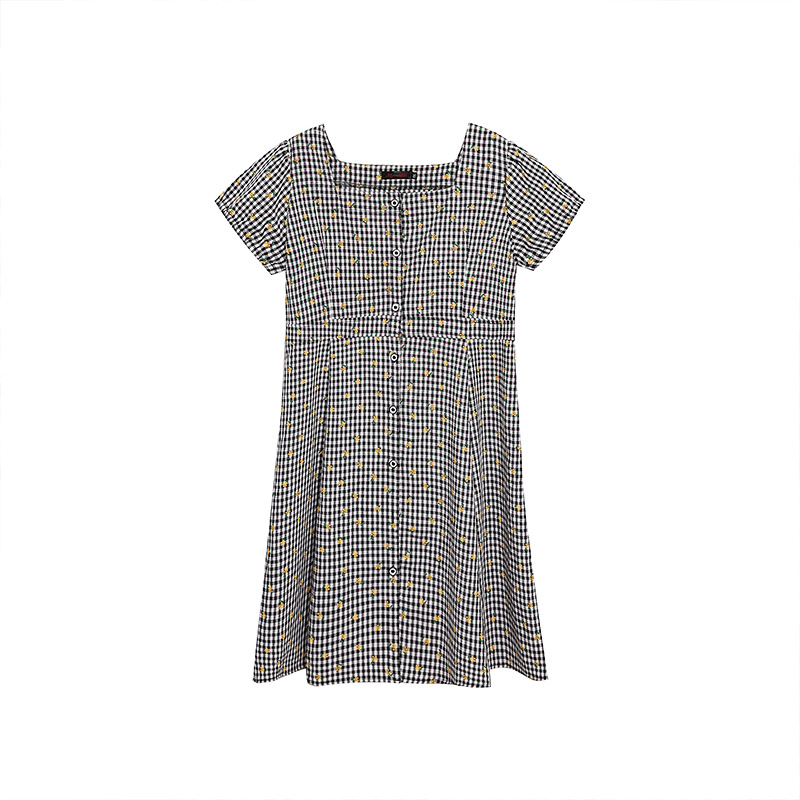 4XL-8XL) Plus Size Gingham Yellow Flowers Gingham Dress (Extra Big Si –  Pluspreorder