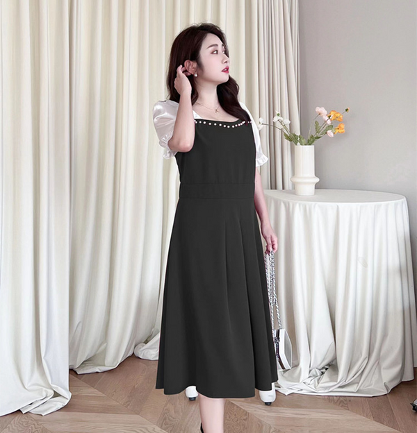 (4XL-8XL) Plus Size Sweetheart Short Sleeve Dress (Extra Big Size)