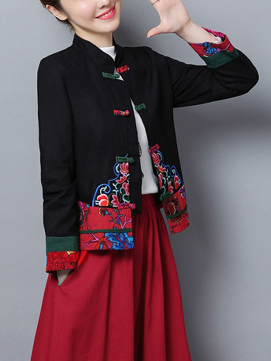 Chinese collar on sale women's jacket
