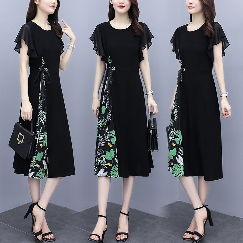 Kennedi Plus Size Flutter Sleeve Short Sleeve Midi Dress