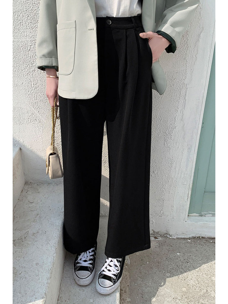 Yasmin Plus Size Black Wide Leg Long Pants