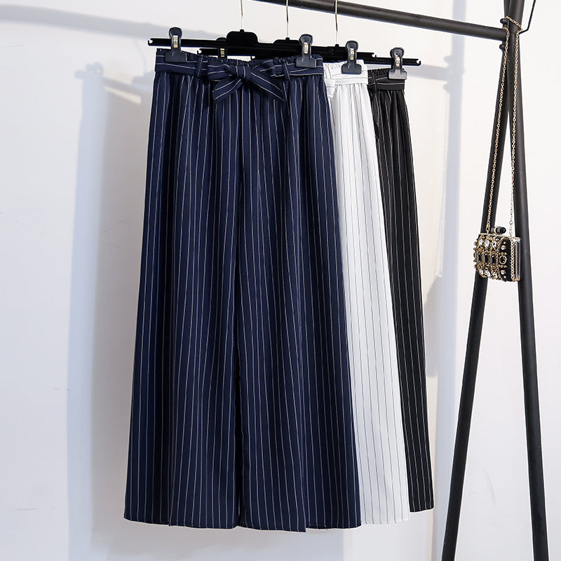 Lauriel Plus Size Stripes Wide Leg Pants