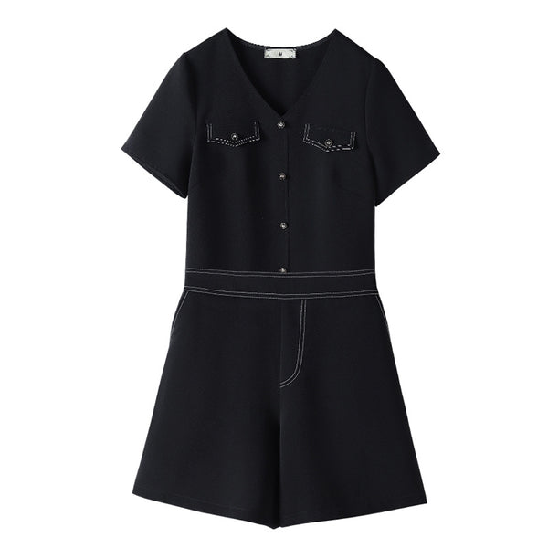 Plus Size Chanel-Esque Short Sleeve Top And Shorts Set