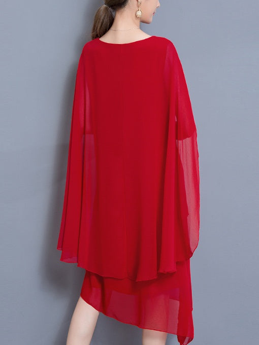 Red cape on sale dress plus size