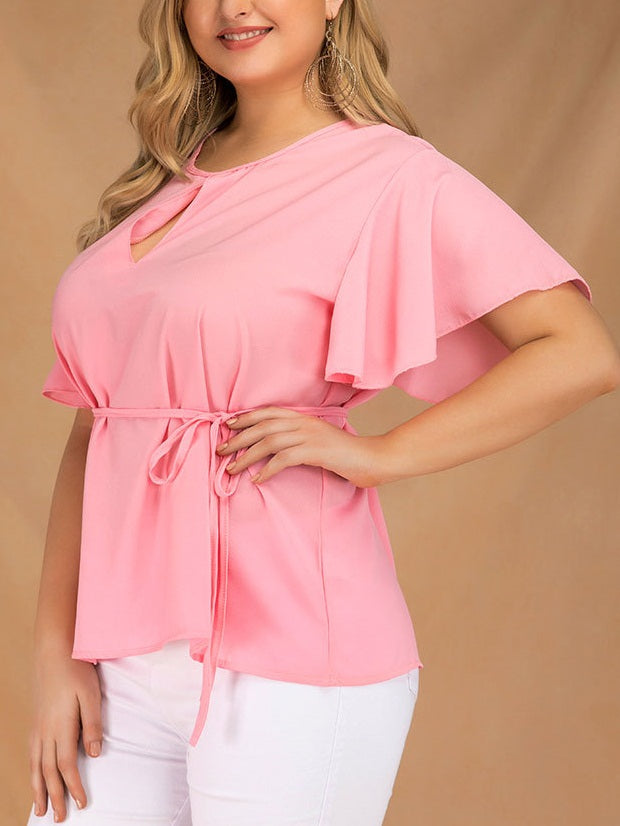 short sleeve blouses plus size