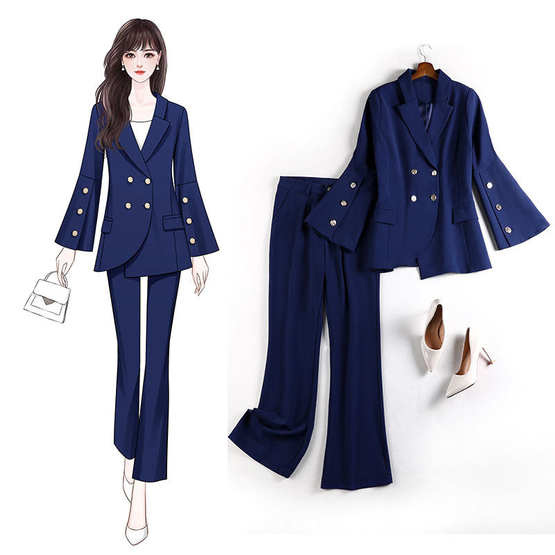 Kulwant plus size bell leg blazer and bell pants set