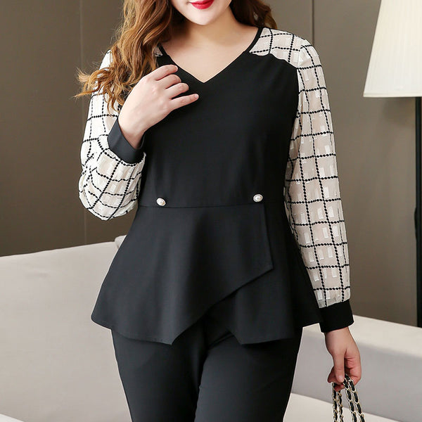 Latonya Plus Size Work Long Sleeve Blouse