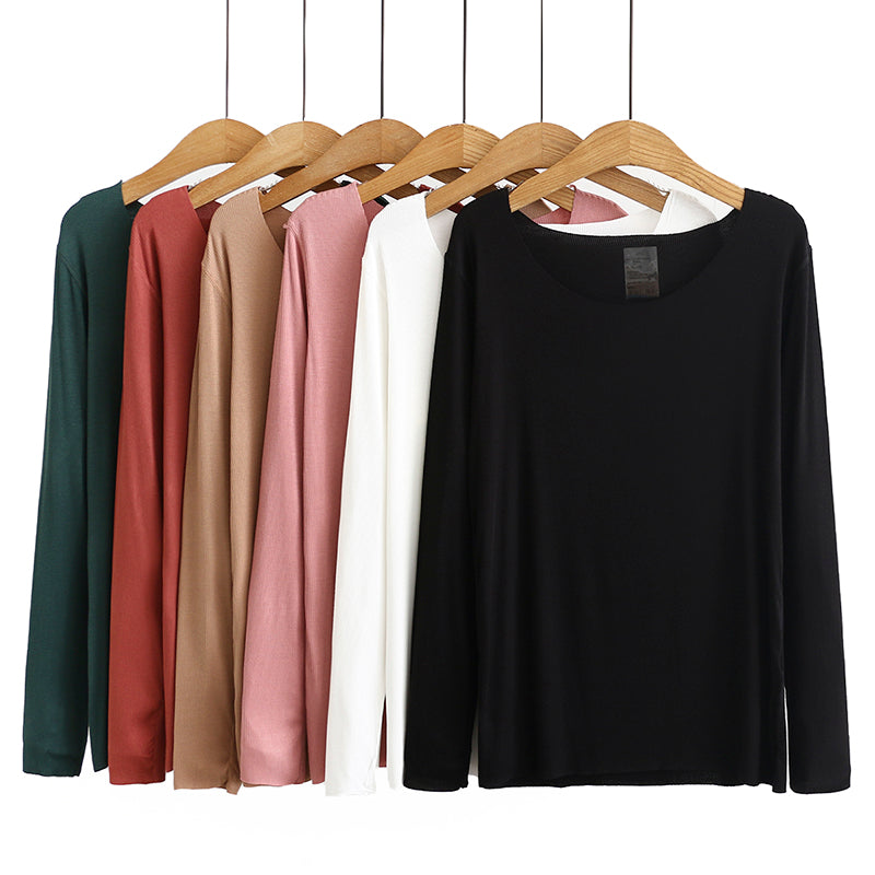 Kellene Plus Size Essential Long Sleeve T Shirt Top