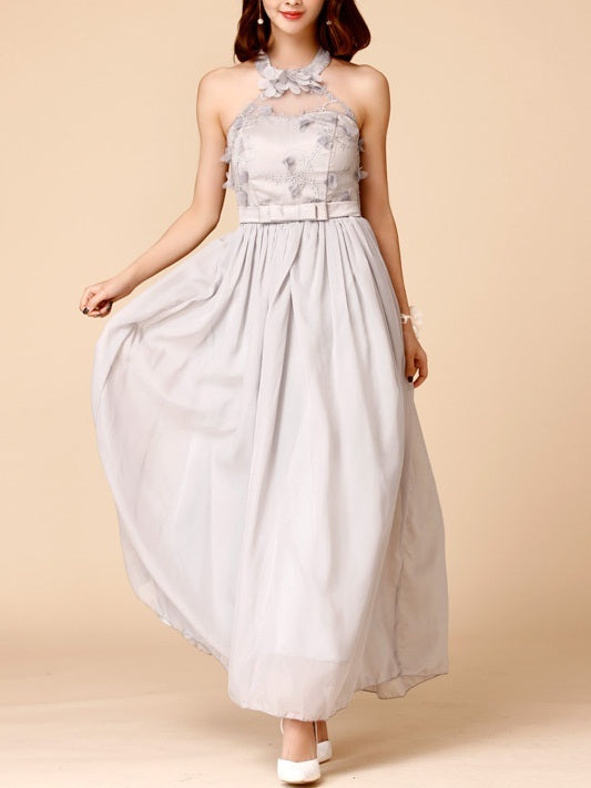 Karli Halter Plus Size Occasion Party Wedding Evening Bridesmaid Sleeveless Maxi Dress Gown