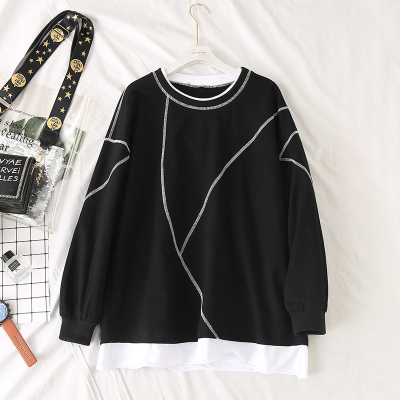 Kirrilie Plus Size Monochrome Sweater Long Sleeve Top