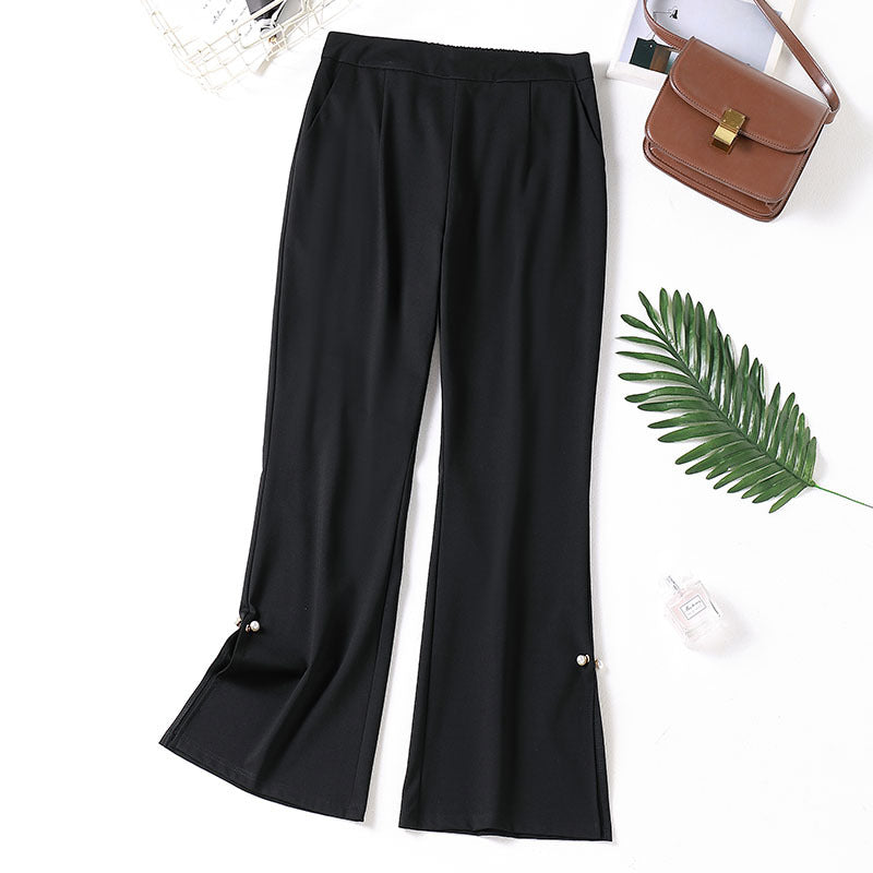 Kimberleigh Plus Size Pearl Bell Leg Pants